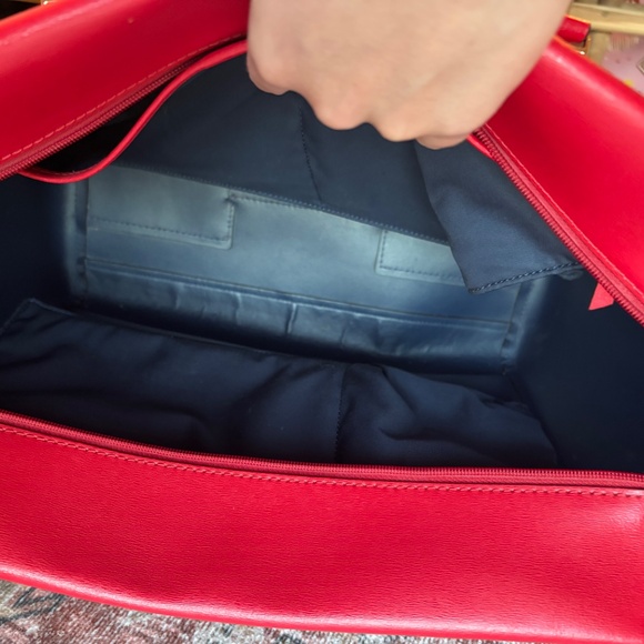 Tory Burch Parker Large Tote Cherry Apple Red - Picture 6 of 9